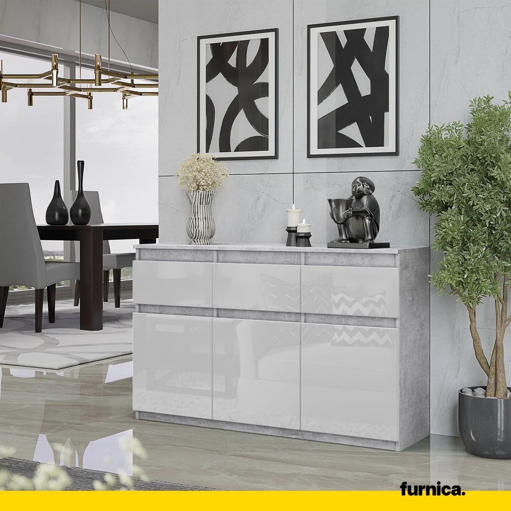 White High Gloss Dresser To Buffet