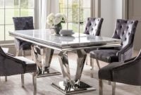 Steve Silver Brinnon Transitional White Marble Top Dining Table ... Marble top dining table set